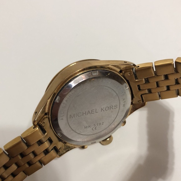 Michael Kors MK5192 Gold Tone Stainless Steel White Dial Chronograph Watch - Picture 5 of 5